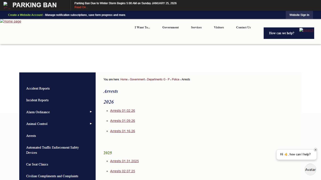 Arrests Middletown, CT